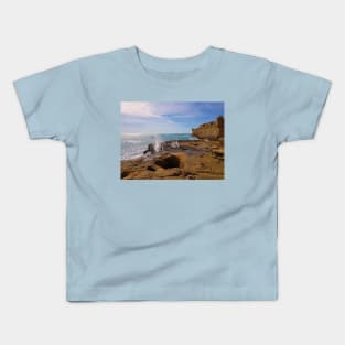 Sea Wave Splash On The Beach Kids T-Shirt